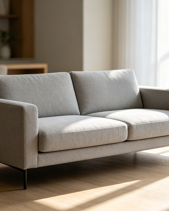 Modern Minimalist Two Seater Fabric Sofa