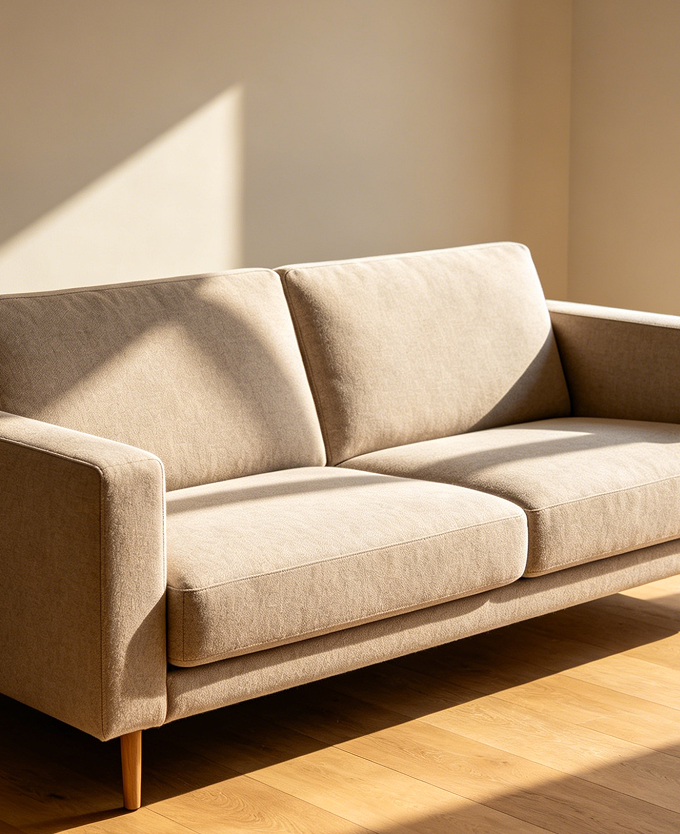 Contemporary Straight Line Two Seat Sofa